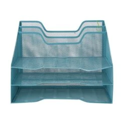 Mind Reader 5-Compartment Wire Mesh File Organizer, Turquoise (MESHBOX5-TUR)