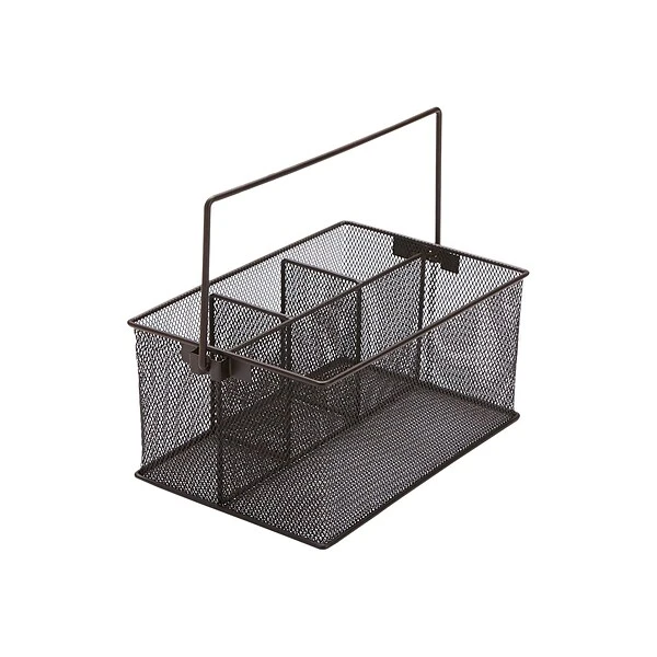 Mind Reader Network Collection 4-Compartment Steel Storage Basket Organizer, Brown (MESHBASKET-BRN) 4 Mind Reader Network Collection 4-Compartment Steel Storage Basket Organizer, Brown (MESHBASKET-BRN) - Image 2