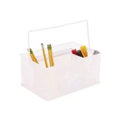 Mind Reader Network Collection 4-Compartment Steel Storage Basket Organizer, White (MESHBASKET-WHT) -Fellowe Desk Shop sp75947854 s7