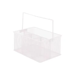 Mind Reader Network Collection 4-Compartment Steel Storage Basket Organizer, White (MESHBASKET-WHT) -Fellowe Desk Shop sp75947855 s7