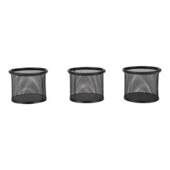 Mind Reader Network Collection Stackable Wire Mesh Pen Cup, Black, 3/Pack (CLIPMESH3-BLK) -Fellowe Desk Shop sp76043416 s7