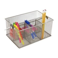 Mind Reader Network Collection 4-Compartment Steel Mesh Compartment Storage, Silver (MESHBASKET-SIL) -Fellowe Desk Shop sp76231125 s7