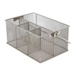 Mind Reader Network Collection 4-Compartment Steel Mesh Compartment Storage, Silver (MESHBASKET-SIL) -Fellowe Desk Shop sp76231126 s7