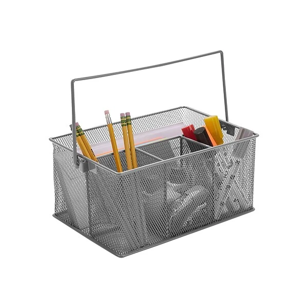 Mind Reader Network Collection 4-Compartment Steel Mesh Compartment Storage, Gray (MESHBASKET-GRY) 4 Mind Reader Network Collection 4-Compartment Steel Mesh Compartment Storage, Gray (MESHBASKET-GRY) - Image 2