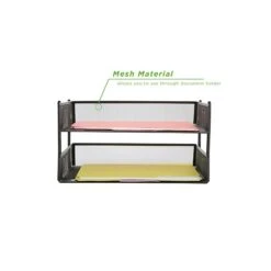 Mind Reader Stackable Side Loading Letter Tray, Black Metal, 2/Pack (ESTACK2-BLK) -Fellowe Desk Shop sp76616498 s7