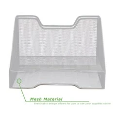 Mind Reader 3-Compartment Steel File Organizer, Silver (MESHBOX3-SIL)