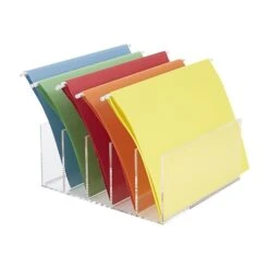 Mind Reader Foundation Collection 5-Compartment Acrylic File Organizer, Clear (A5CFILE-CLR)
