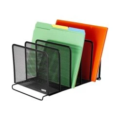 Rolodex 5-Compartment Wire Mesh File Organizer, Black (22141)