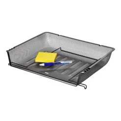 Rolodex Stackable Side Loading Letter Tray, Letter Size, Black Wire Mesh (62555)