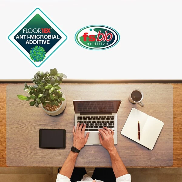 Floortex® Hometex® Vinyl Desk Pad, 20" X 36", Clear (FRHMTM5191EV1) 2 Floortex® Hometex® Vinyl Desk Pad, 20" X 36", Clear (FRHMTM5191EV1)