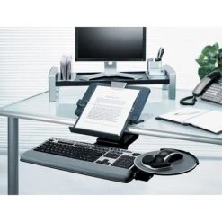 Fellowes Professional Series In-Line Magnetic Metal Document Stand With Clip & Guide Bar, Black (8039401) -Fellowe Desk Shop sp92753440 s7